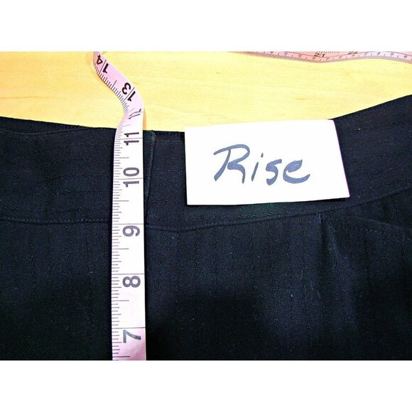Max Studio Womens Black on Black Pin Striped Career Dress Pants Pockets Size 6 - Picture 5 of 12